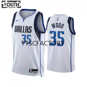 Camiseta Niños NBA Dallas Mavericks Christian Wood 35 Nike 2022-23 Association Edition Blanco Swingman